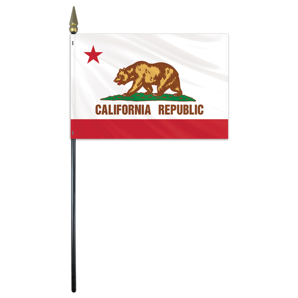 Global Flags Unlimited California Stick Flag 4"x6" E Gloss 200124